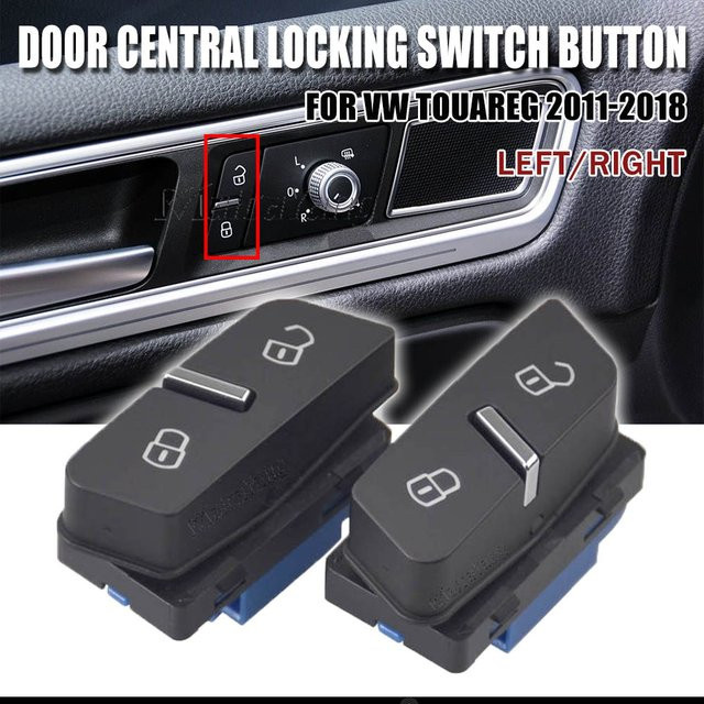 Malcayang Zentralverriegelungsschalter Set links und rechts für Volkswagen VW Touareg in Schwarz, Teilenummern 7P6962125A und 7P6962126A - Bild 1