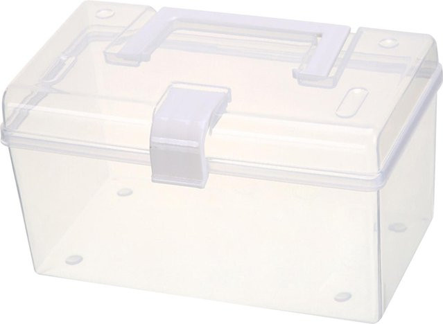 Koogeelife Transparente Aufbewahrungsbox als multifunktionaler Schreibtisch-Organizer in Weiß - Bild 1