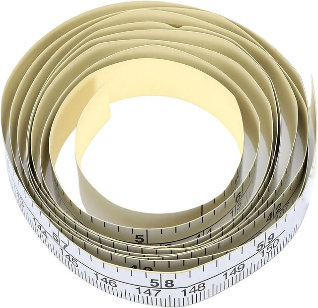 Klebe-Maßbandstreifen für Nähmaschinentisch und Arbeitsplatten als Lineal mit Kleberücken, beige, Länge: 150 cm - Bild 1