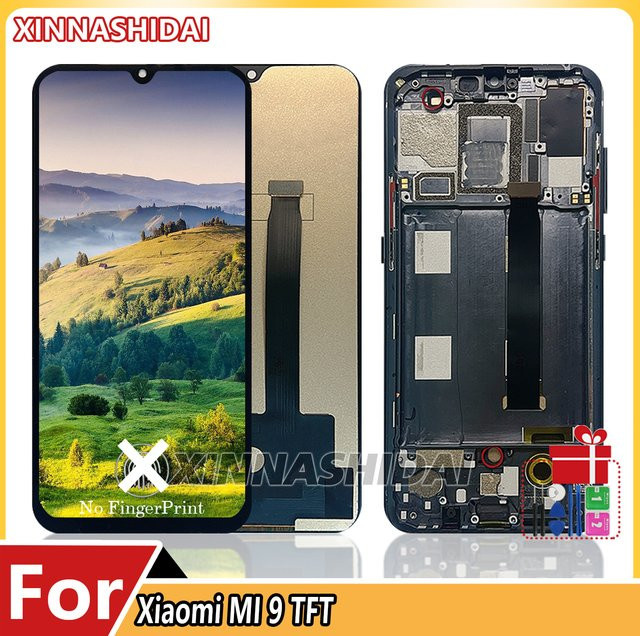 Xiaomi Mi 9 M1902F1G TFT LCD Display mit Touchscreen, Rahmen und Batterieabdeckung in Schwarz - Bild 1