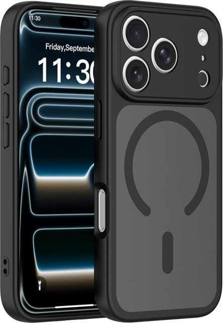 NYFundas Magnetische MagSafe Handyhülle mit Kameraschutz für iPhone 11 bis iPhone 17 Pro Max in Schwarz - Bild 1