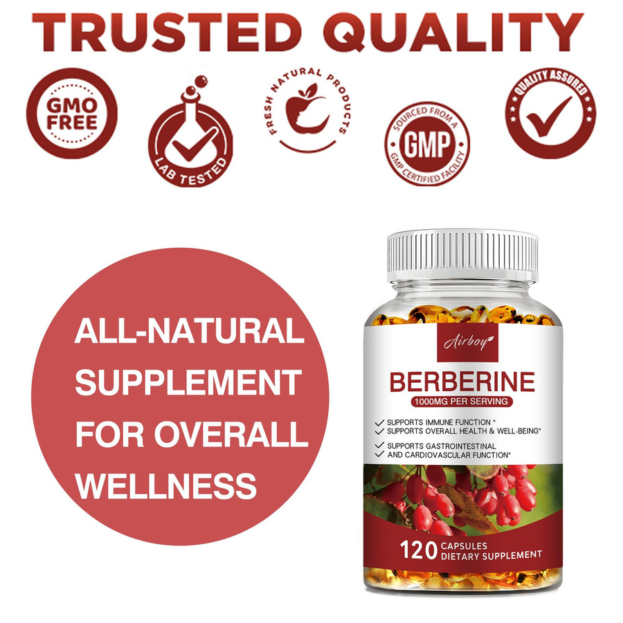 Airboy Premium Berberin, 1000 mg, 120 Kapseln, Unisex - Bild 7