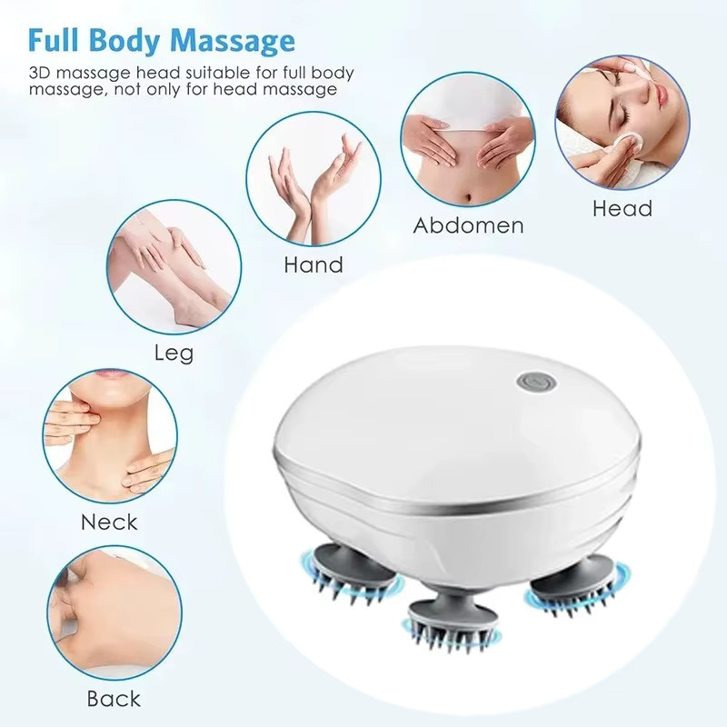 pyeeyan Elektrisches Kopfhautmassagegerät, Unisex, Weiß-Lila - Bild 2