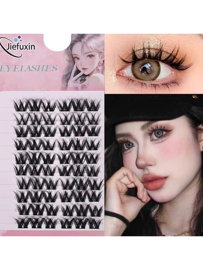 JIEFUXIN Manga-Wimpern, Cluster-Falsche Wimpern - Bild 5