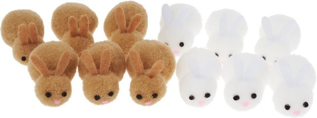 VBS Chenille-Hase als Tischdekoration für Ostern in Weiß, Braun und Multicolor - Bild 1