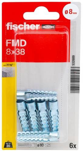 Fischer Metallspreizdübel FMD 8 x 38 K NV aus Stahl in Silber - Bild 1
