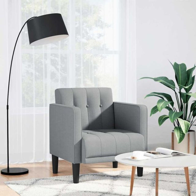 Moderner Sessel mit Armlehnen aus Stoff in Grau von vidaxl, Breite: 53 cm - Bild 1