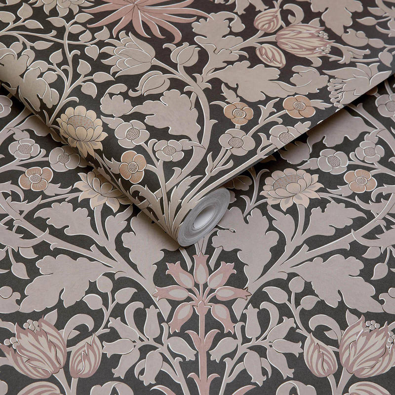 House of Hackney Tapete Hyacinth Novellus Noir in Schwarz und Multicolour mit floralem Art-Nouveau-Design - Bild 4