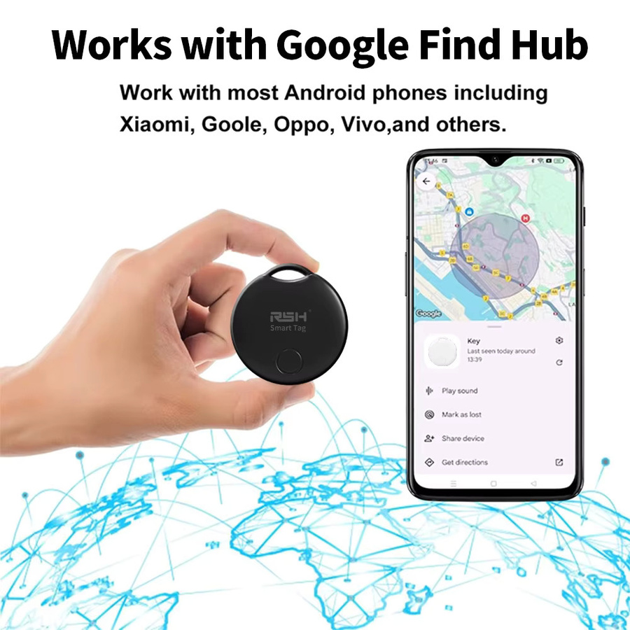 RSH Tracker für Android Smart Tag mit Google Find My Device Unterstützung, Anti-Verlust-Erinnerung und Ton zur Lokalisierung von Schlüsseln und Gepäck - Bild 3