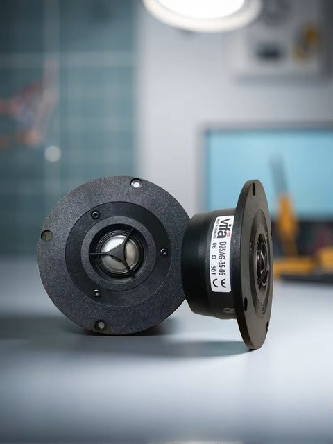 2 Stück VIFA D25AG-35-06 4-Zoll Hochleistungs-HiFi-Heimaudio Hochtöner Lautsprechereinheit mit Aluminium-Membran in Schwarz - Bild 1