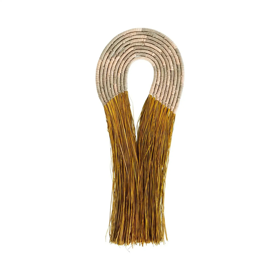 House Doctor Wanddekoration Junia in Natur und Gelb aus Seegras und Wasserhyazinthe mit organischer Form, Breite: 100 cm - Bild 1
