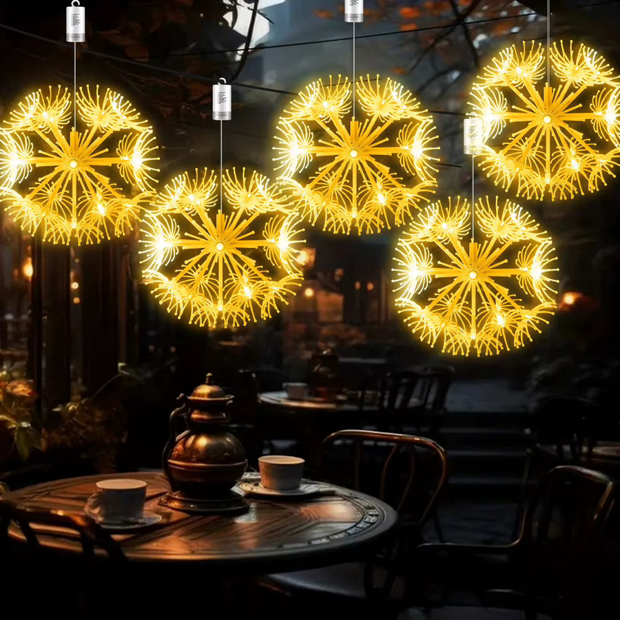 Wasserdichte DIY Löwenzahn Starburst Lampe in Warmweiß mit Batteriebetrieb für Garten und Weihnachten - Bild 2