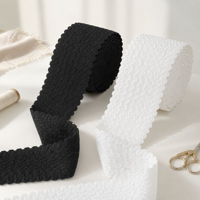 Deepeel Elastisches Gummiband in Schwarz als breites Nähzubehör für Röcke und Hosen - Bild 1
