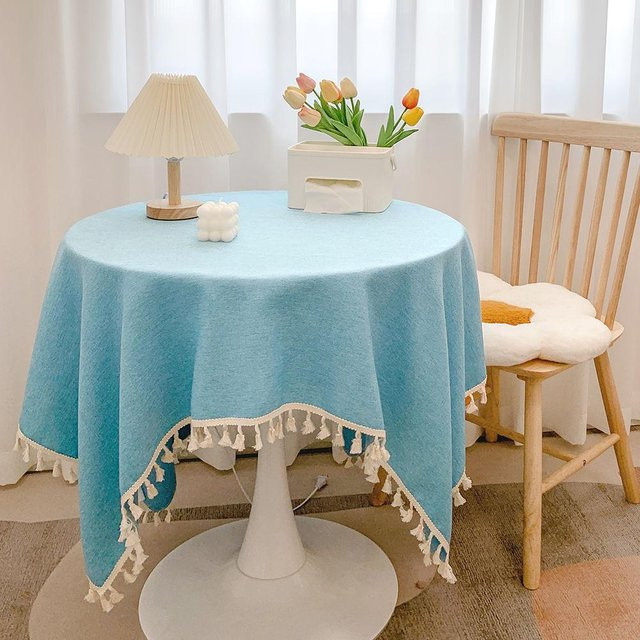 the BAY Tischdecke mit japanischer Quaste in Blau, rund, B/D: 60 x 90 cm - Bild 1