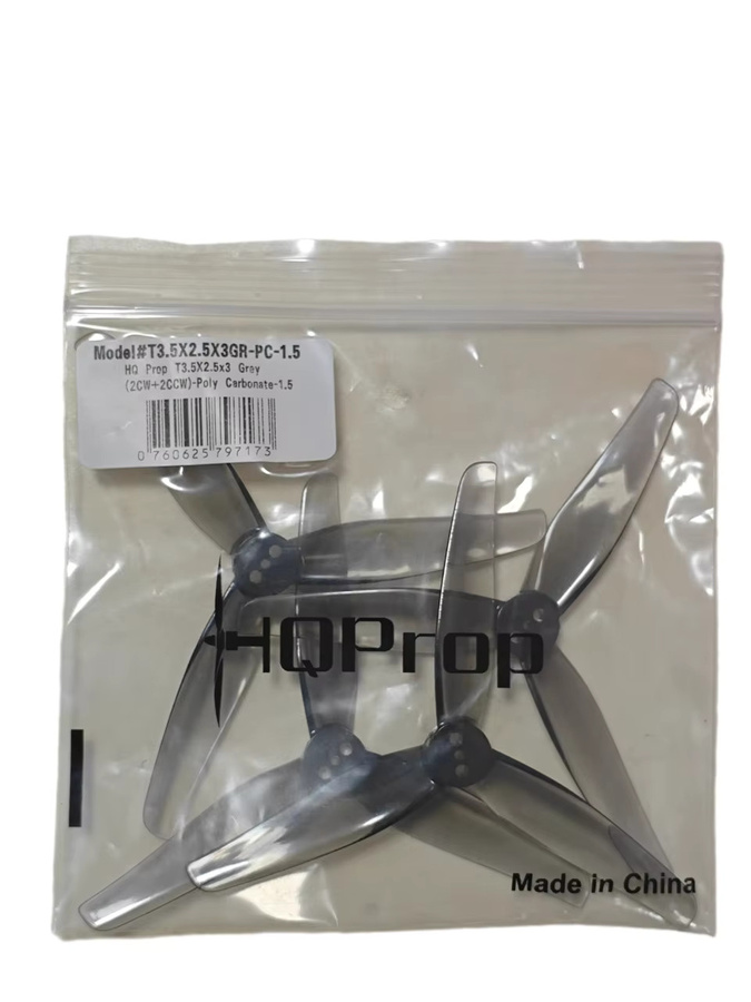 HQProp T3,5X2,5X3 3,5 Zoll 3-Blatt Propeller für iFlight iH3 RC DIY FPV Racing Drone in Grau - Bild 2