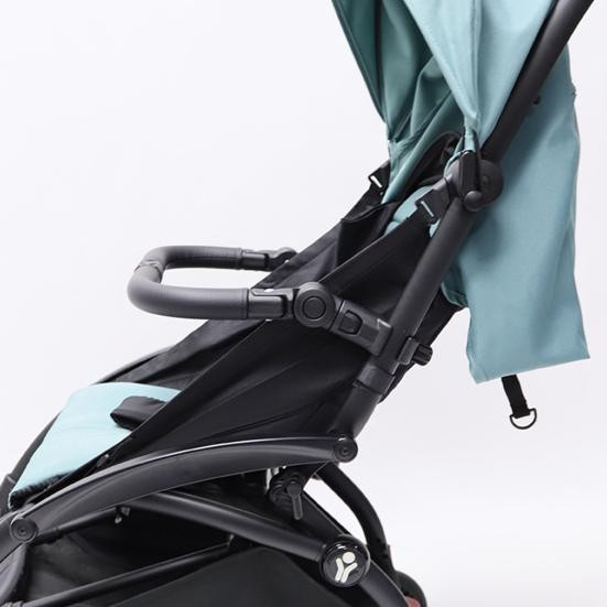 All for Kids Kinderwagen-Stoßstange aus Kunstleder in Schwarz mit verstellbarem Winkel und Eisenrohr als Sicherheits-Handlauf und Fußstütze - Bild 3