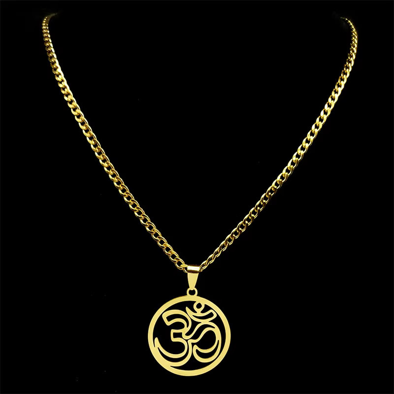 AFAWA Anhänger Halskette, Edelstahl, Gold, Unisex - Bild 2