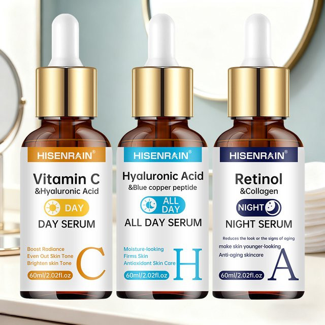 HISENRAIN Vitamin C + Retinol + Hyaluronsäure Serum Duo, für normale Haut - Bild 1