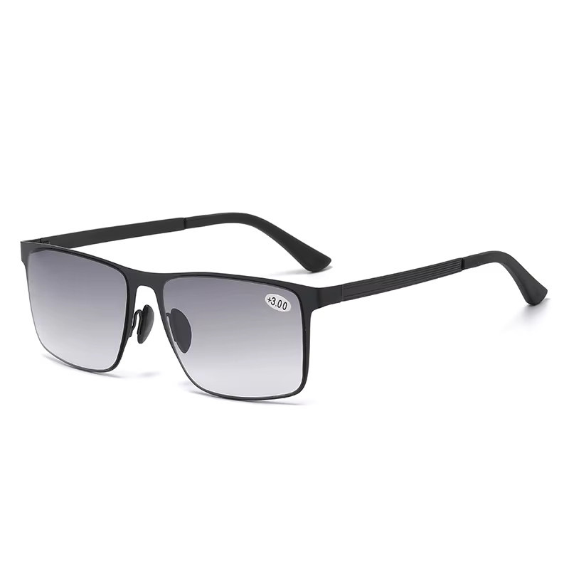 DIXSG Lesebrille, Vollrand, rechteckig, Metall, Schwarz, Unisex - Bild 2
