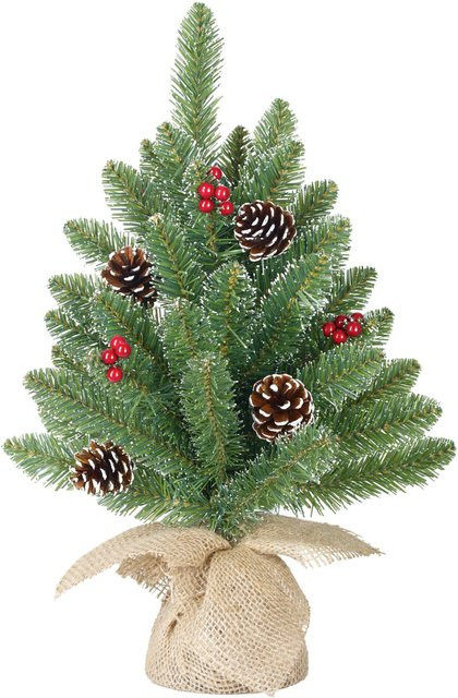 Künstlicher Weihnachtsbaum Black Box Trees Creston Jute Frosted in Grün, Braun und Weiß, Höhe: 60 cm - Bild 1