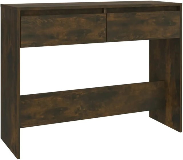 vidaXL Konsolentisch aus Holzwerkstoff in Räuchereiche, Braun, B/T/H: 100 x 35 x 76,5 cm - Bild 1