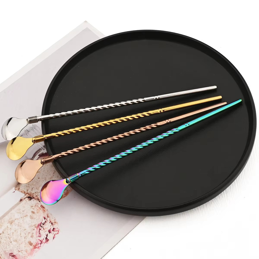 Zoseil 8er Set Edelstahl Trinkhalme mit Löffel als 2-in-1 Strohhalm Set in Silber und Multicolour für Milchshakes, Cocktails, Kaffee und Säfte - Bild 4