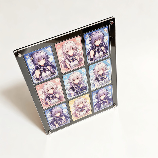 TAKARA TOMY Displayständer für Sammelkarten in Schwarz und Transparent mit Action-Stickern für Pokemon und Yu-Gi-Oh - Bild 1