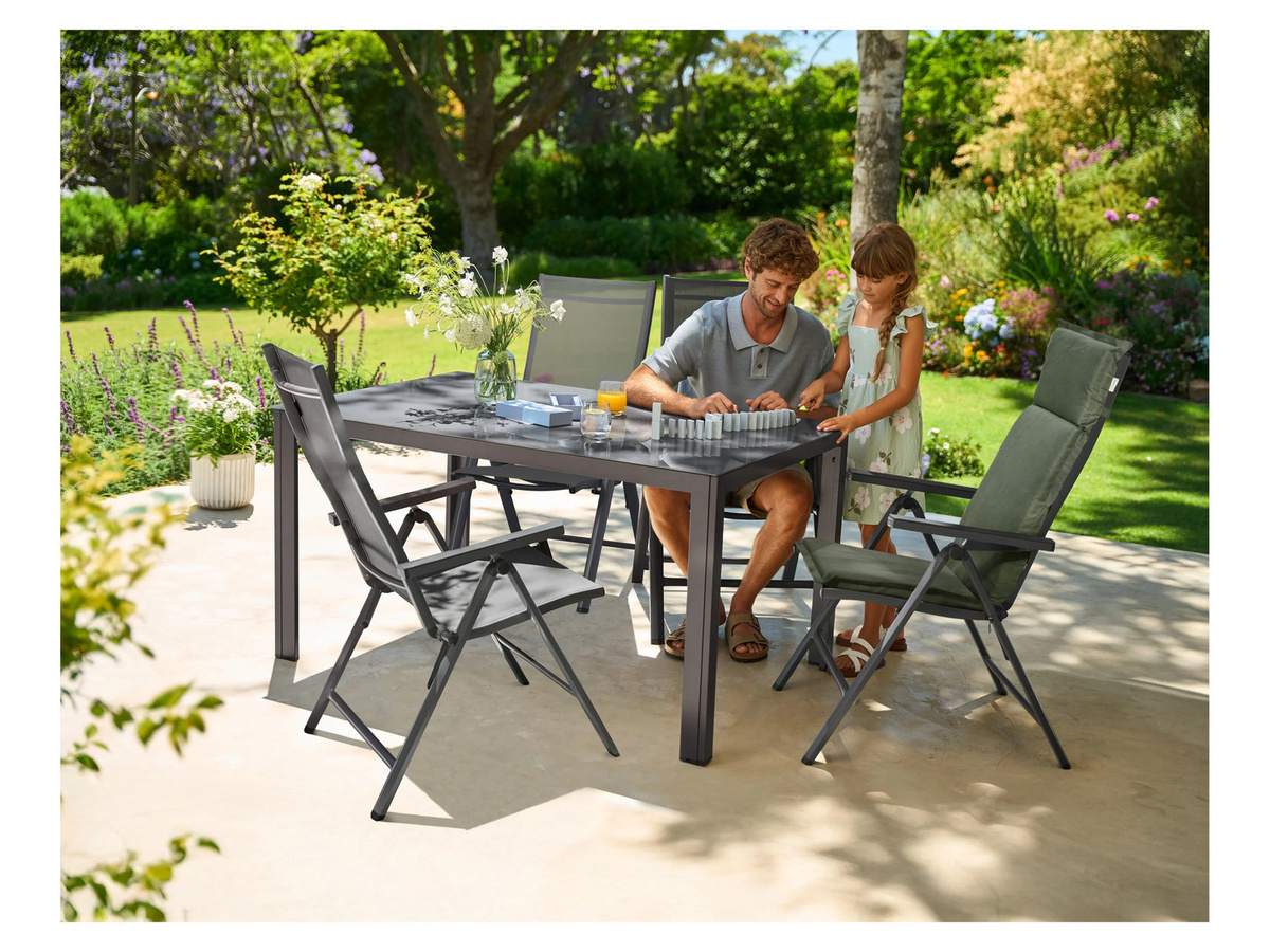 LIVARNO Alu-Gartentisch Houston Toronto in Grau mit Sicherheitsglas, B/T/H: 140 x 92 x 74 cm - Bild 2