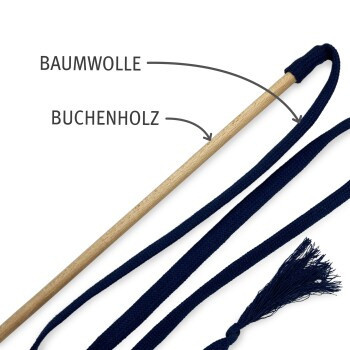 Kater Kasimir Rangelangel, Spielangel für Katzen, Buchenholz, Baumwollband, dunkelblau - Bild 2