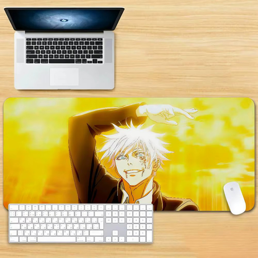 Bilibili Satoru Gojo Gaming-Mauspad, rutschfeste Schreibtischunterlage mit genähtem Rand für Computer und Tastatur - Bild 2