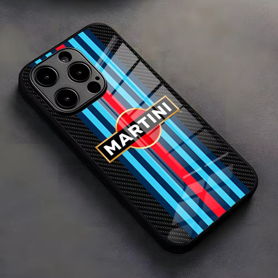 Rastar Handyhülle mit Racing M-Martini Logo und Glasabdeckung für iPhone, Schwarz/Mehrfarbig - Bild 2