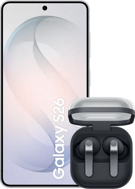 Samsung Galaxy S26 256GB Weiß 5G und Samsung Galaxy Buds4 Pro Schwarz im Set - Bild 1