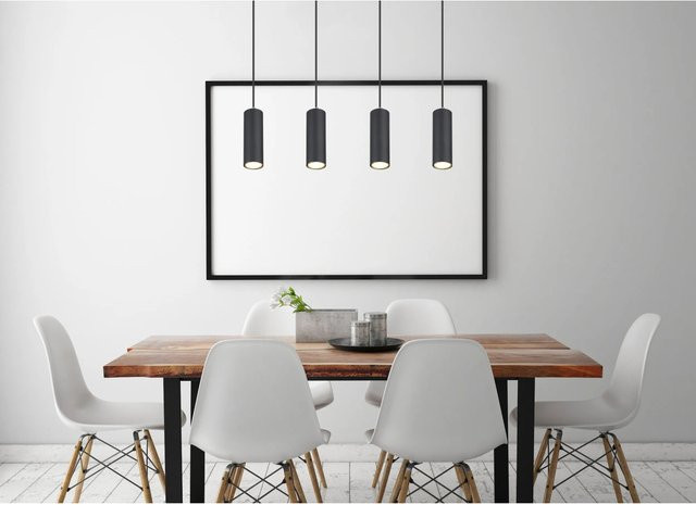 Globo Pendelleuchte Robby 4-flammig Schwarz matt Metall GU10 B/T/H: 65 x 60 x 120 cm - Bild 1