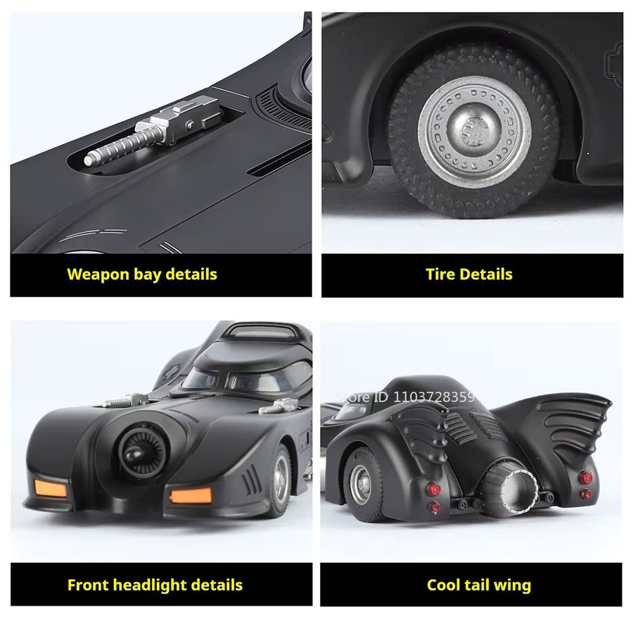 MAKEDA Batmobil 1989 Supercar, Modell Spielzeug, Maßstab 1:32, mit Licht und Sound - Bild 4