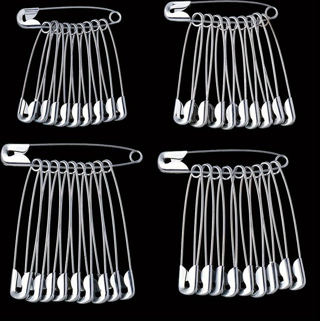 40 Sicherheitsstifte aus Metall in Silber zur Sicherung von Kleidungsschnallen, Hängeetiketten und Taillenklammern - Bild 1