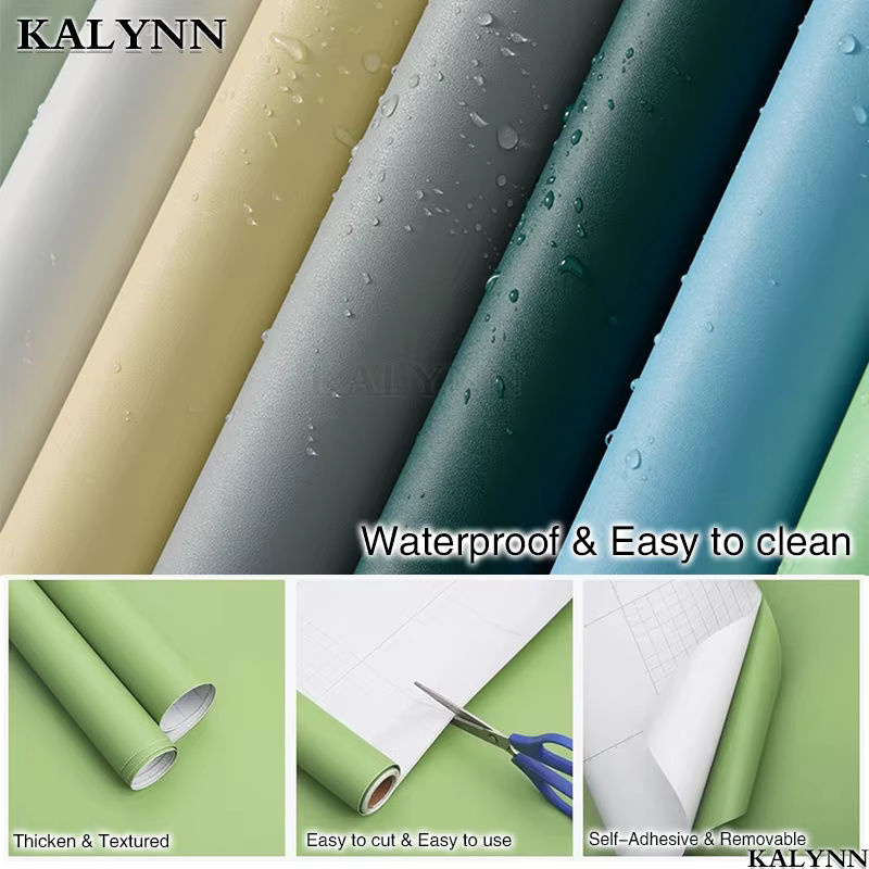 Selbstklebende Vinyl-Tapete von KALYNN in Gold, wasserfestes Kontaktpapier als Wandaufkleber für Küchenarbeitsplatten und Schränke - Bild 4