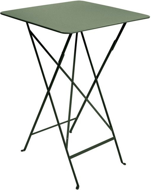 Fermob Bistro Stehtisch aus pulverbeschichtetem Stahl in Grün mit klappbarer Platte und X-Gestell - Bild 1