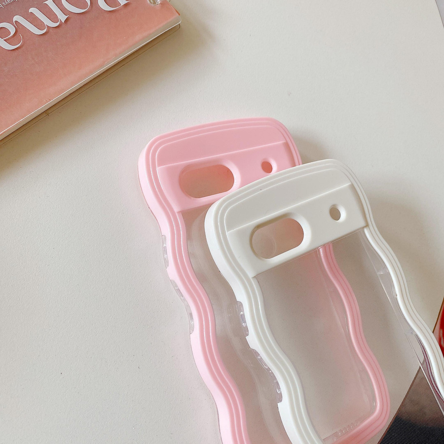 Transparente 2-in-1 Stoßfeste Handyhülle mit Lockiger Welle für Google Pixel 9 Pro 8 7 in Acryl-Hybrid-Bauweise - Bild 1
