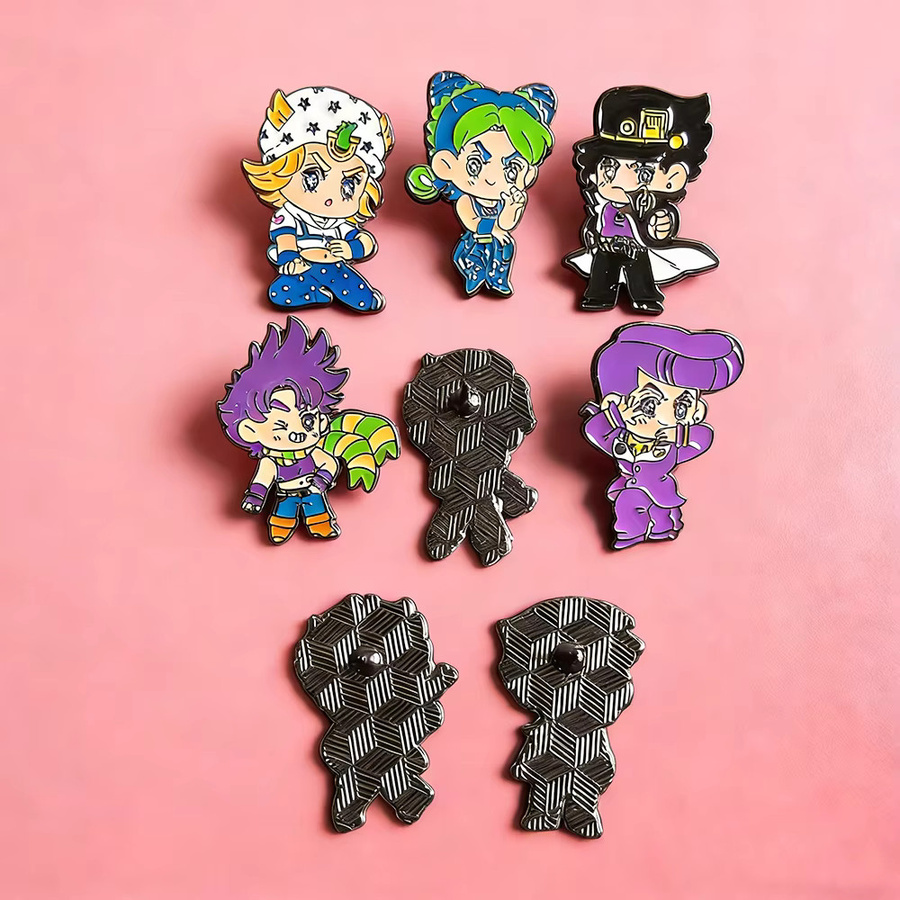 Bandai Anime JoJo Emaille-Pins, Chibi-Heldenfiguren, 8-teiliges Set - Bild 5