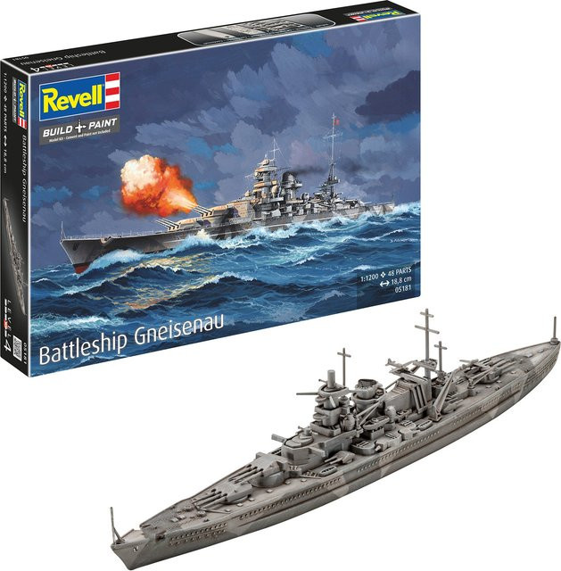 Revell Battleship Gneisenau, Modellbau, 1:1200, Grau, Kunststoff - Bild 1