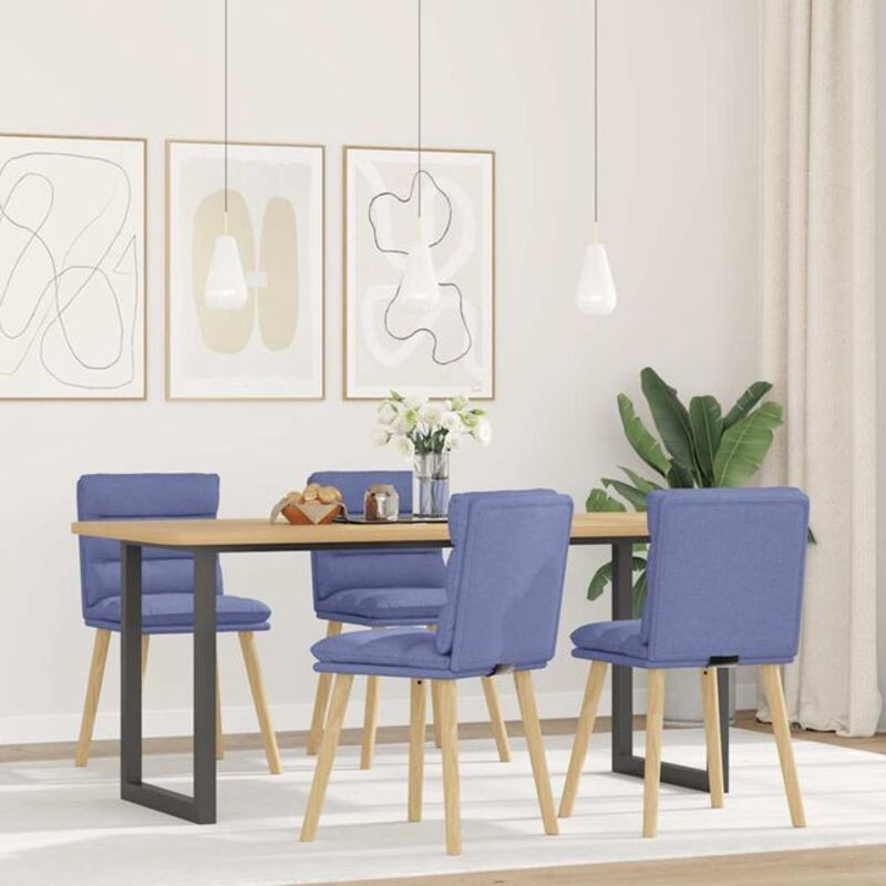Set aus 4 modernen Esszimmerstühlen aus Stoff in Jeansblau von vidaxl - Bild 1