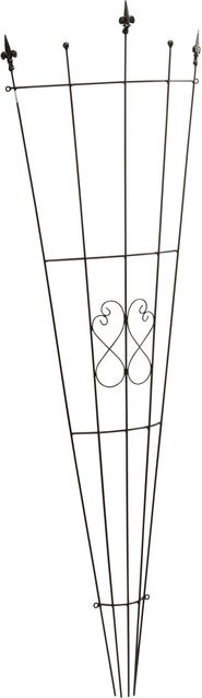 Rank-Spalier Fächer Bogen aus Stahl in Schwarz, Höhe: 150 cm, Breite: 46 cm, Tiefe: 12 cm - Bild 1