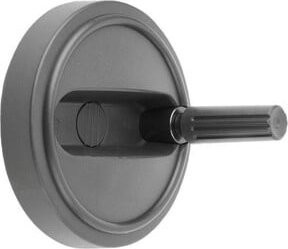 KIPP Handrad Größe 4 Form A in Schwarz und Grau mit Passbohrung und Querbohrung D2=14H7 D7=M06 aus Kunststoff - Bild 1
