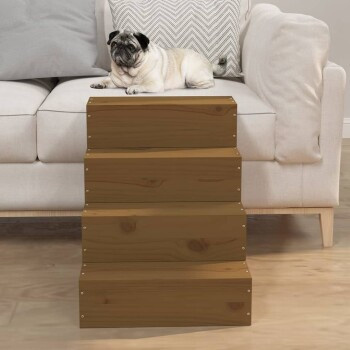 VidaXL Haustiertreppe aus Kiefernholz in Dunkelbraun, B/T/H: 40 x 49 x 47 cm - Bild 2