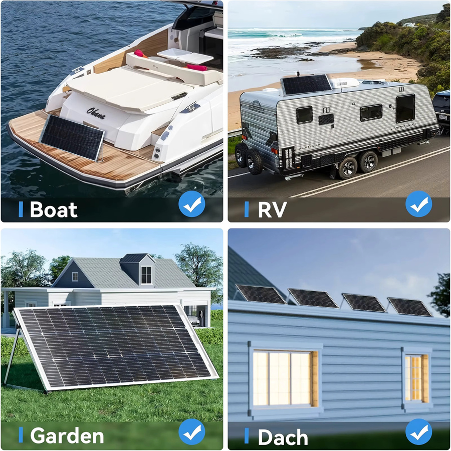 JINGYANGPV Bifacial Solarpanel Transparent Monokristalline Solarzelle 12V/24V für Heim, Dach, Wohnmobil und Boot mit 120W oder 240W Leistung - Bild 6