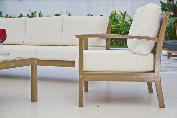Tramontina 2-Sitzer Sofa mit Sitz- und Rückenpolstern in Beige und Braun, B/T/H: 137 x 72,5 x 74,5 cm