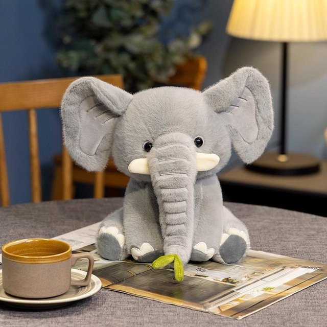 Elefant Plüschtier, Rosa Grau, 25cm - Bild 1