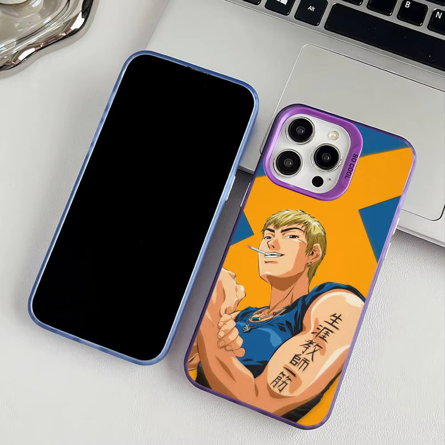 Anime Great Teacher Onizuka Handyhülle für iPhone 11 12 13 14 15 16 Pro Max Plus mit Plating-Schutz, Mehrfarbig - Bild 3