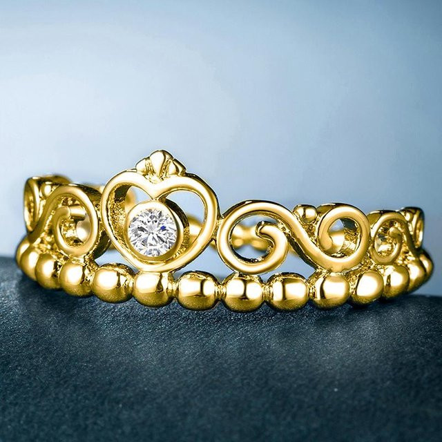 Huitan Eternity Kronenringe, Zirkonia, Kupfer, Gold, Damen - Bild 1