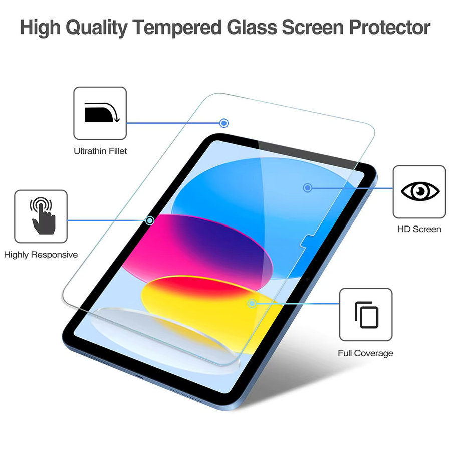 Gehärteter Glas-Displayschutz für Apple iPad und iPad Air, transparente Schutzfolie für verschiedene Generationen und Displaygrößen - Bild 2